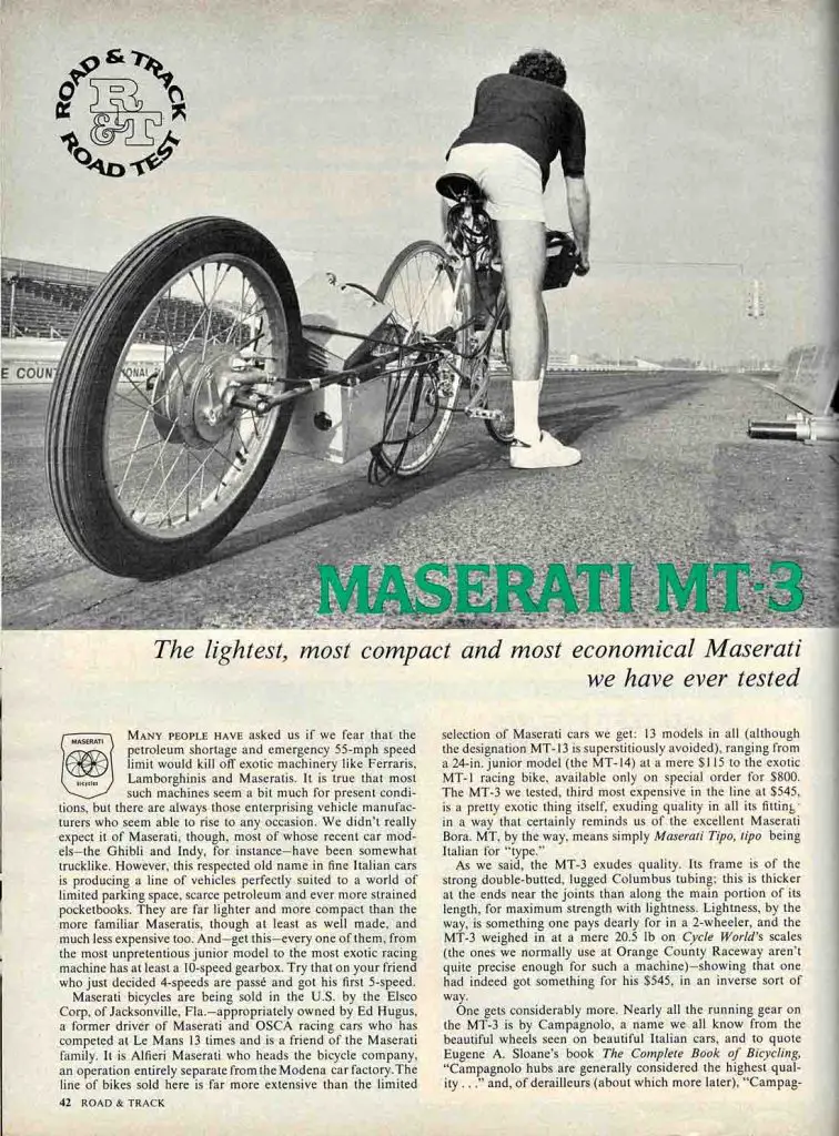 Maserati Bicycle Road and Track 1974 2