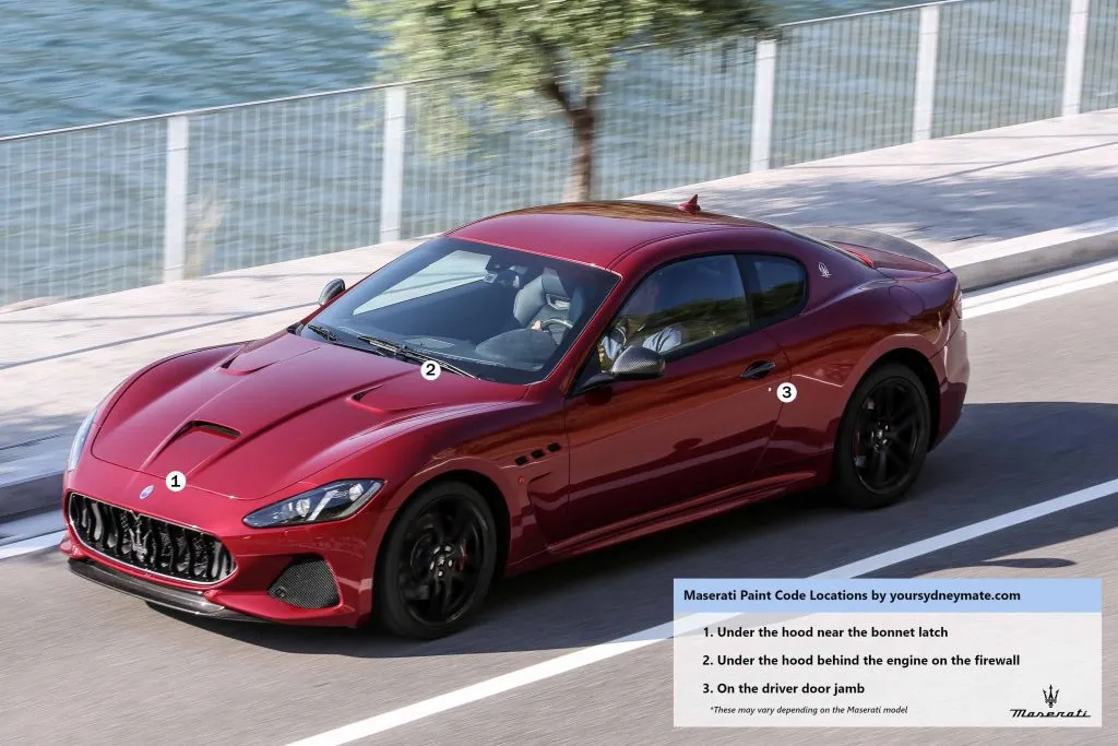 Maserati Paint code location by yoursydneymate.com