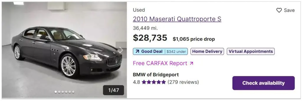 maserati prices 2010 Quattroporte