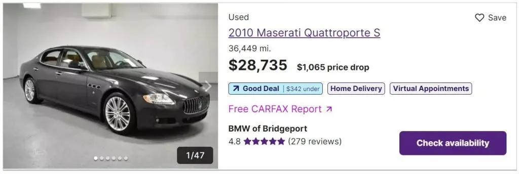 maserati prices 2010 Quattroporte