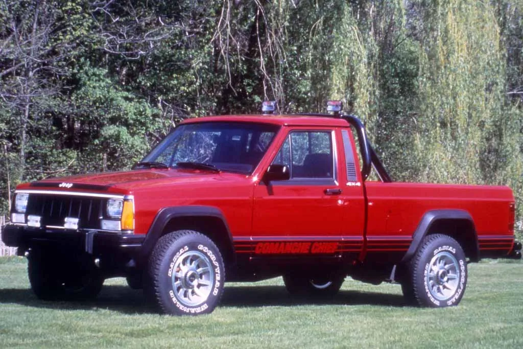 Red Jeep Comanche 1987