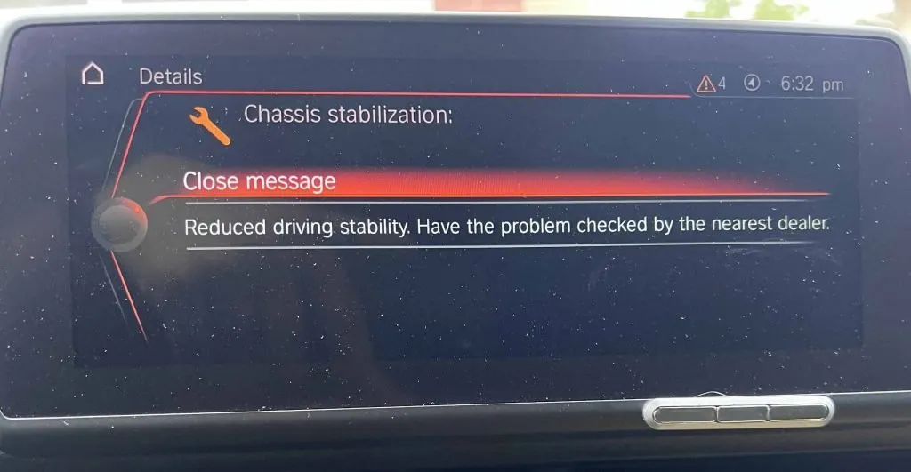 bmw chassis stabilization Error